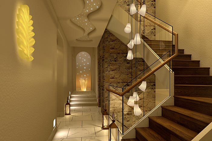 玉顏堂美容會所樓梯區域裝修設計案例效果圖